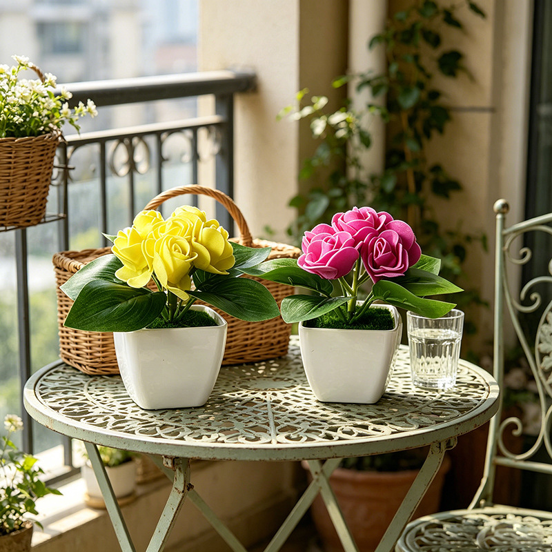 4 peças de rosas artificiais d - Bonsai Garden Shop avaliação e preço